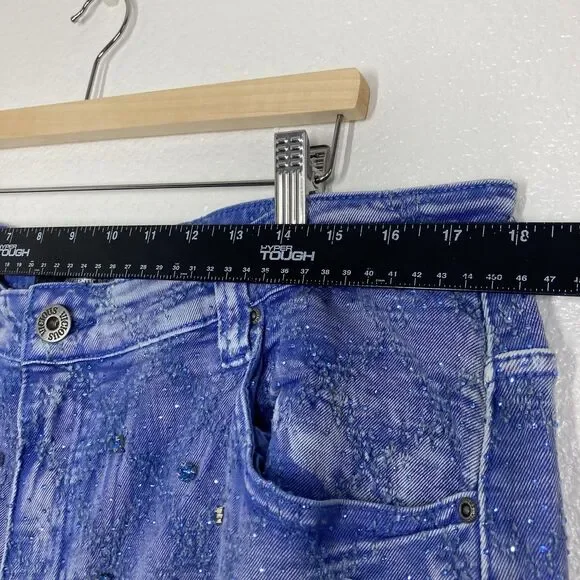 Vicious Authentic Denim Shorts Mens 36 Blue Embellished Cargo Studded Streetwear